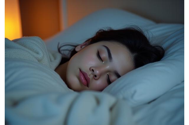 Persona durmiendo plácidamente, simbolizando la importancia del sueño