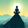 Icono de Visión: Persona meditando en la cumbre